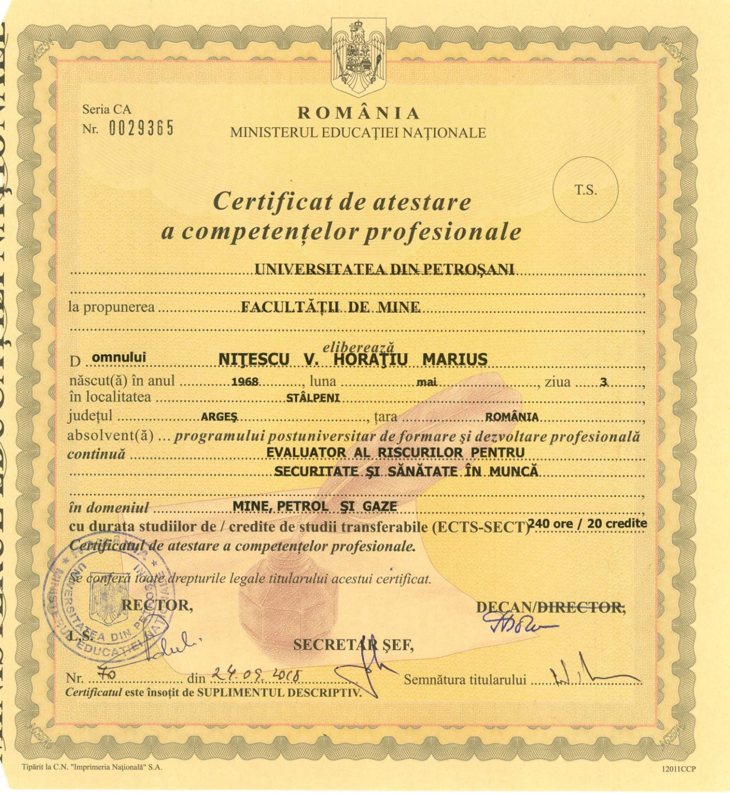 Certificat de Atestare